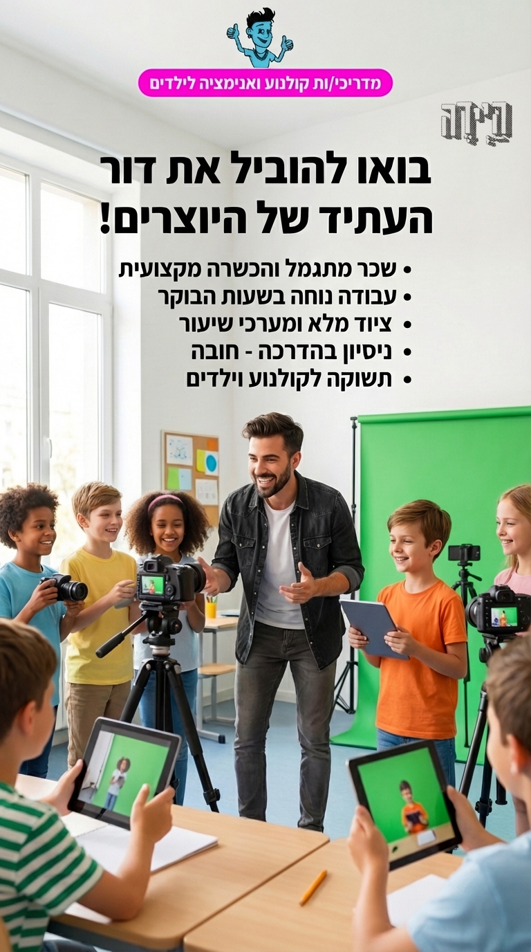 אוהבים/ות ילדים  אוהבים/ות להדריך המשרה הזו בשבילך שכר מתגמל למתאים/ה